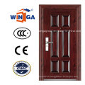 Europ Brown Color Popular Security Steel Metal Door (WS-52)